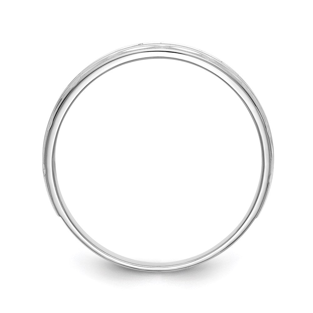 14K Weißgold Aa Qualität 1/10 Karat Diamant Trio Herren Komplett Ehering
