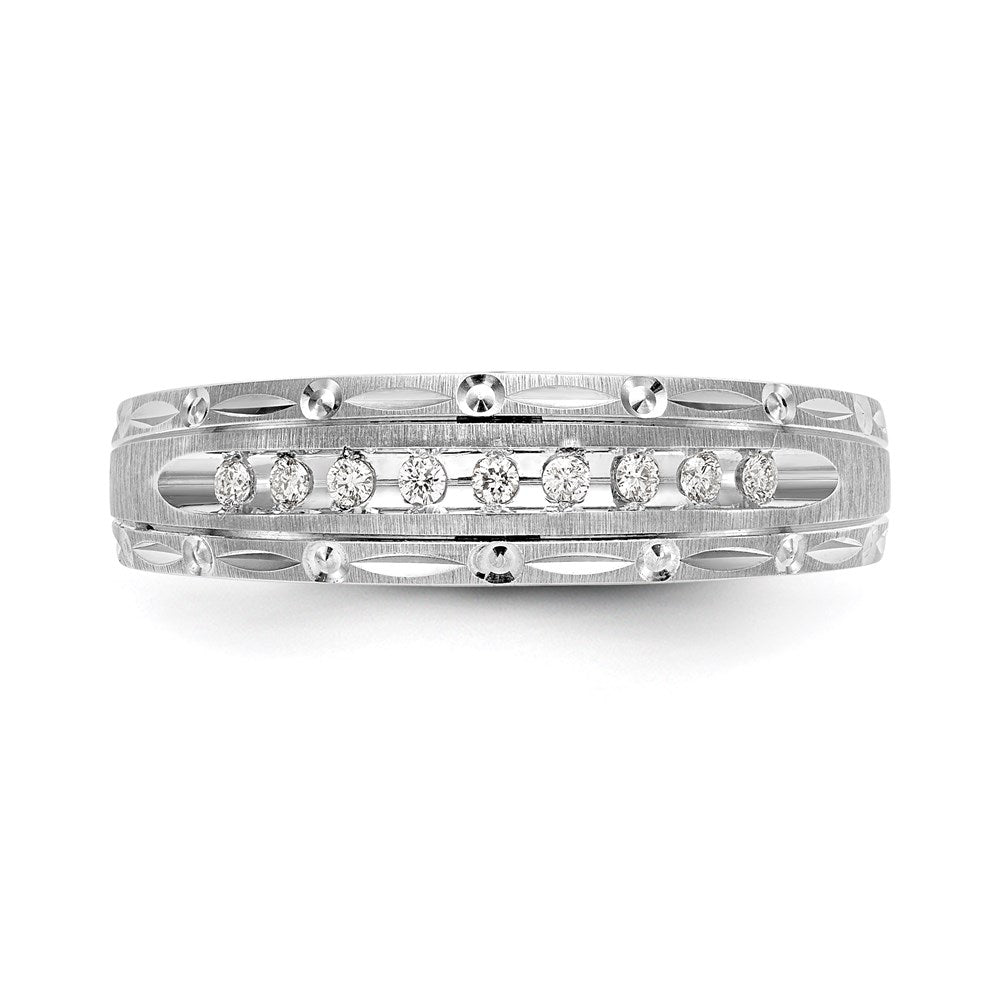 14K Weißgold Aa Qualität 1/10 Karat Diamant Trio Herren Komplett Ehering