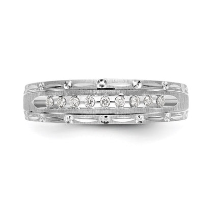 14K Weißgold Aa Qualität 1/10 Karat Diamant Trio Herren Komplett Ehering