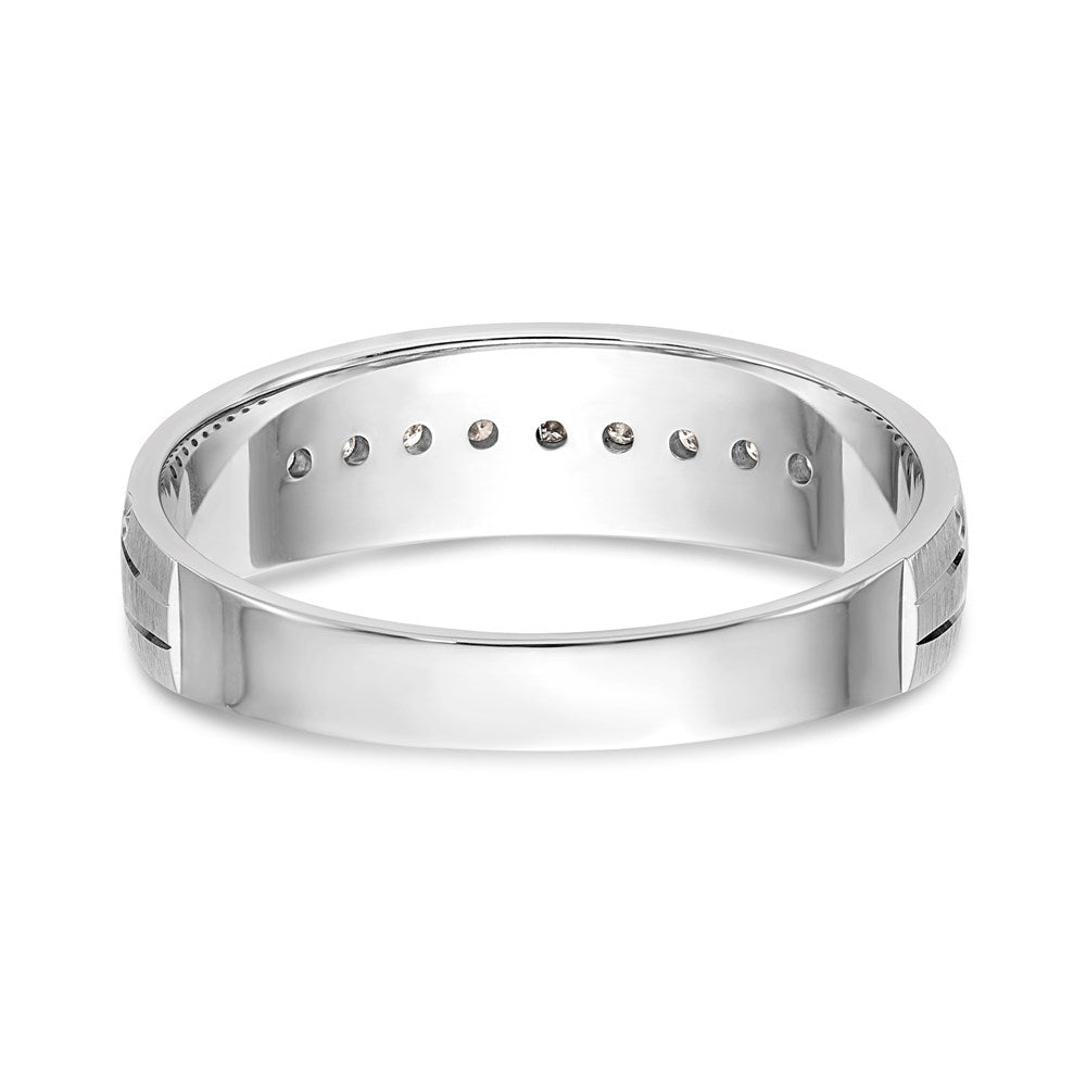 14K Weißgold Aa Qualität 1/10 Karat Diamant Trio Herren Komplett Ehering