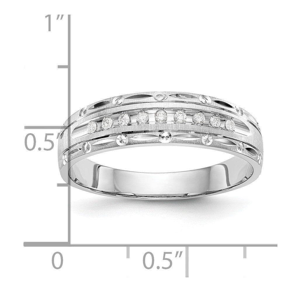 14K Weißgold Aa Qualität 1/10 Karat Diamant Trio Herren Komplett Ehering