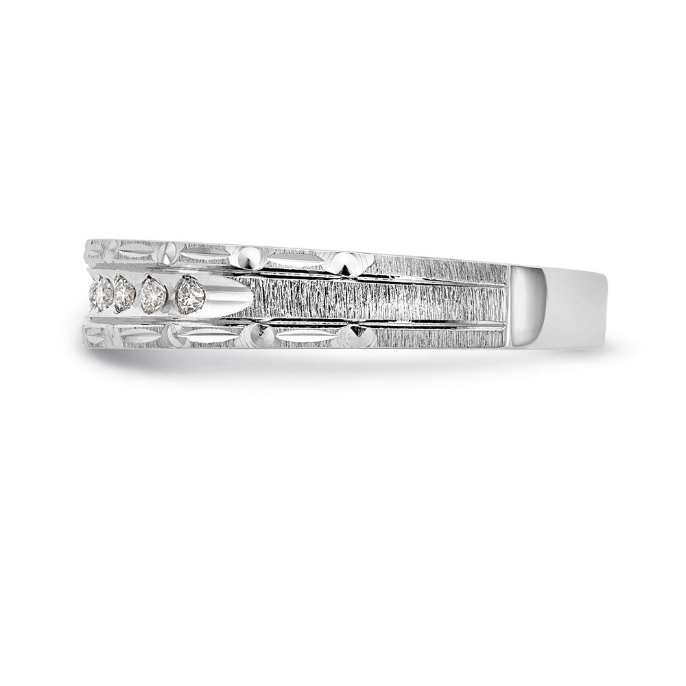 14K Weißgold Aa Qualität 1/10 Karat Diamant Trio Damen Komplett Ehering
