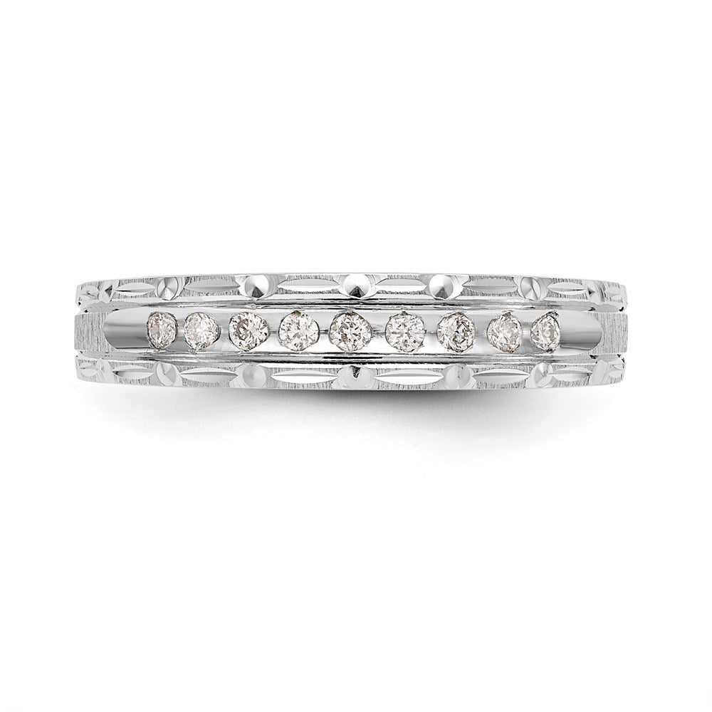 14K Weißgold Aa Qualität 1/10 Karat Diamant Trio Damen Komplett Ehering
