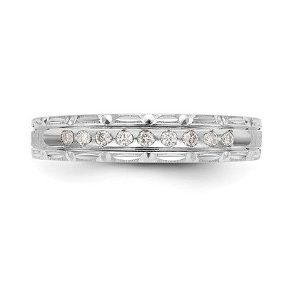 14K Weißgold Aa Qualität 1/10 Karat Diamant Trio Damen Komplett Ehering