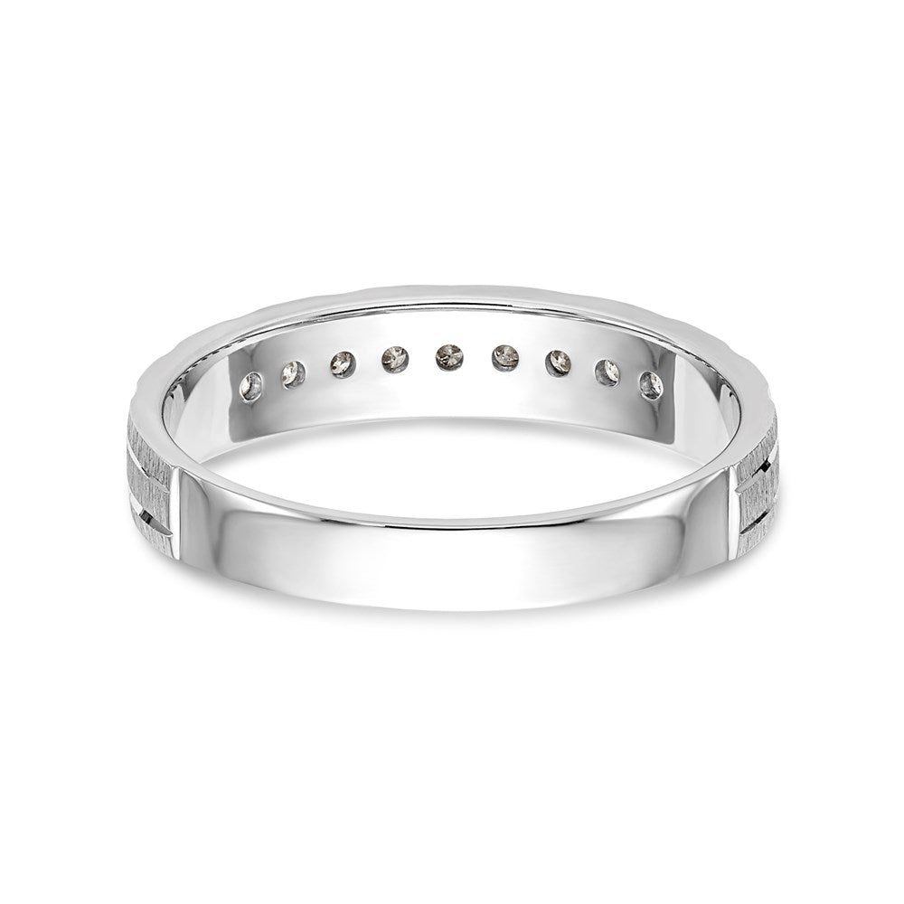 14K Weißgold Aa Qualität 1/10 Karat Diamant Trio Damen Komplett Ehering