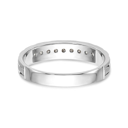 14K Weißgold Aa Qualität 1/10 Karat Diamant Trio Damen Komplett Ehering