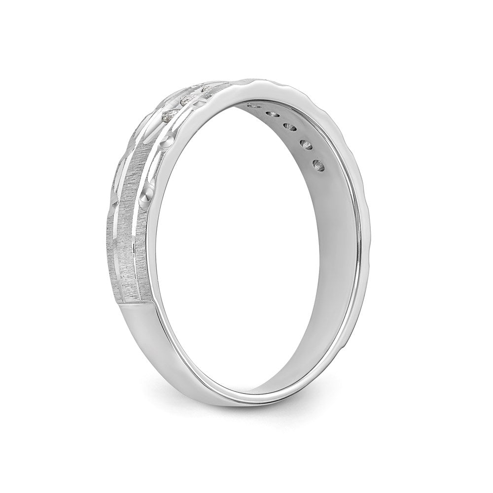 14K Weißgold Aa Qualität 1/10 Karat Diamant Trio Damen Komplett Ehering