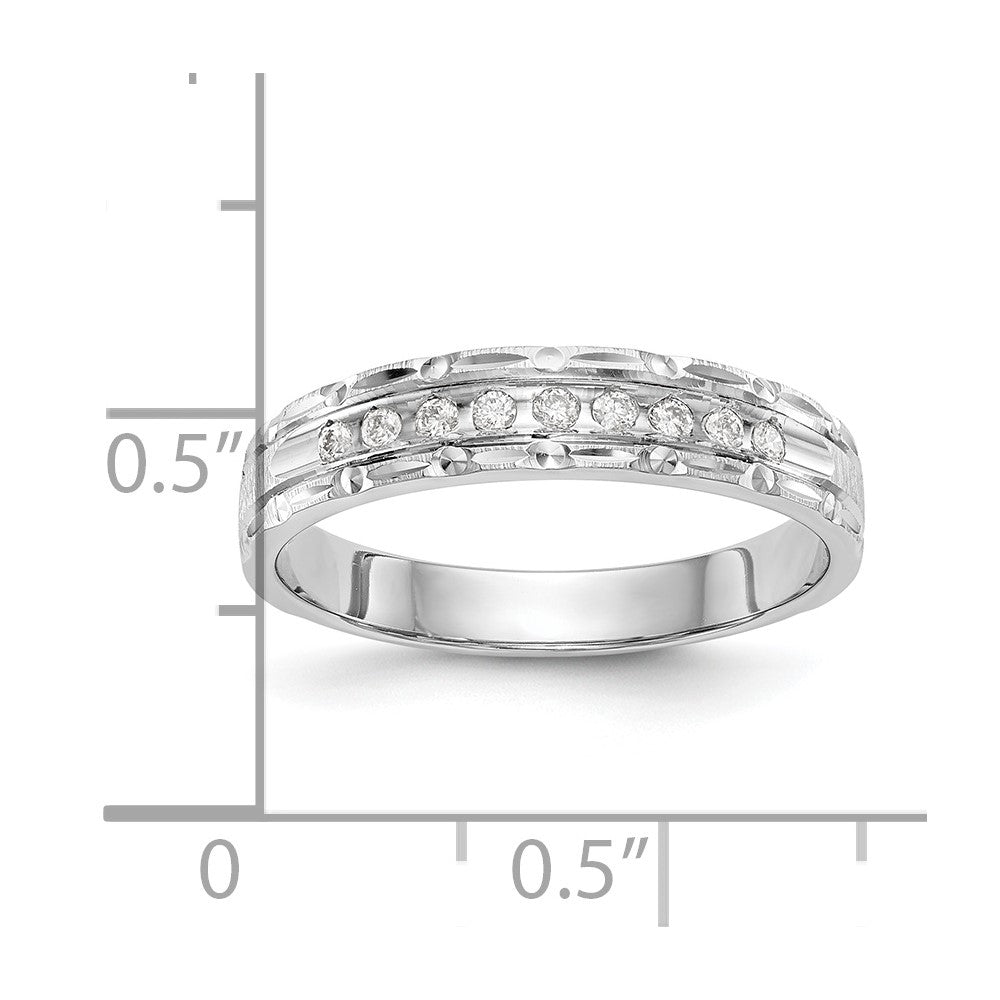 14K Weißgold Aa Qualität 1/10 Karat Diamant Trio Damen Komplett Ehering