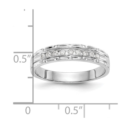 14K Weißgold Aa Qualität 1/10 Karat Diamant Trio Damen Komplett Ehering