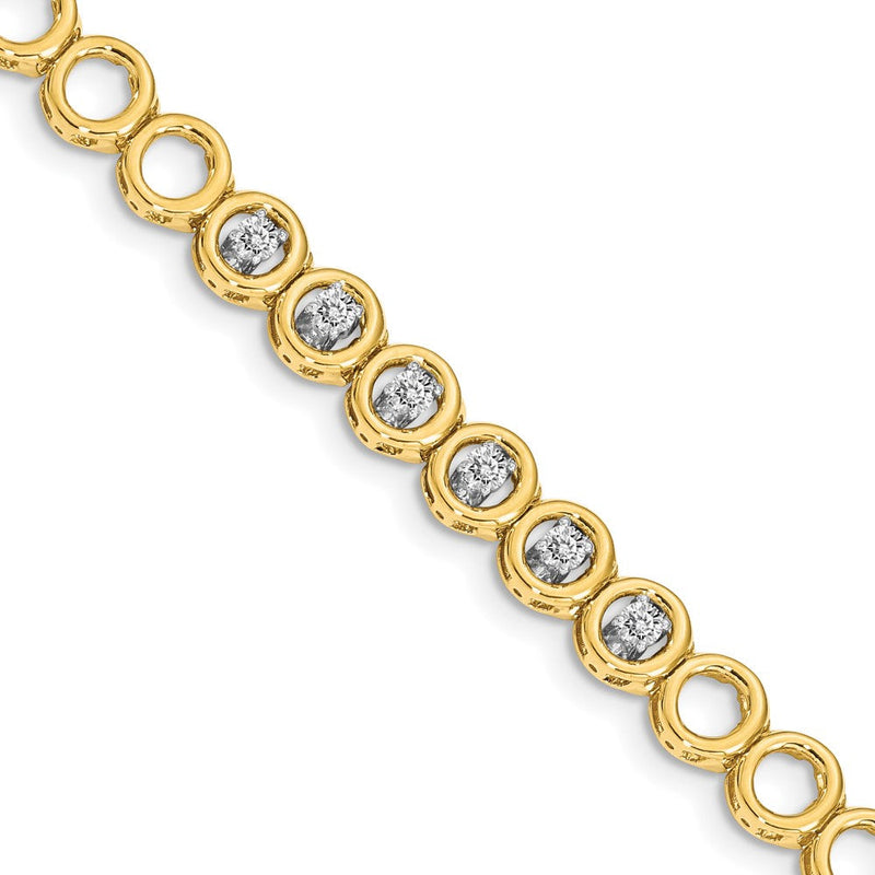 14K Gelbgold Komplett 1/2 Karat Rund Aa Diamant Kreis Add A 7 Zoll Tennis Armband