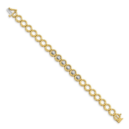 14K Gelbgold Komplett 3/4 Karat Rund Vs Diamant Kreis Add A 7 Zoll Tennis Armband