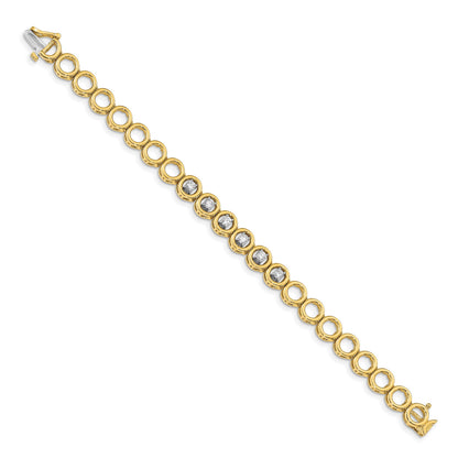 14K Gelbgold Komplett 3/4 Karat Rund Vs Diamant Kreis Add A 7 Zoll Tennis Armband