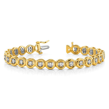 14K Gelbgold Komplett 3/4 Karat Rund Vs Diamant Kreis Add A 7 Zoll Tennis Armband