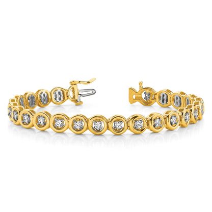 14K Gelbgold Komplett 3/4 Karat Rund Vs Diamant Kreis Add A 7 Zoll Tennis Armband