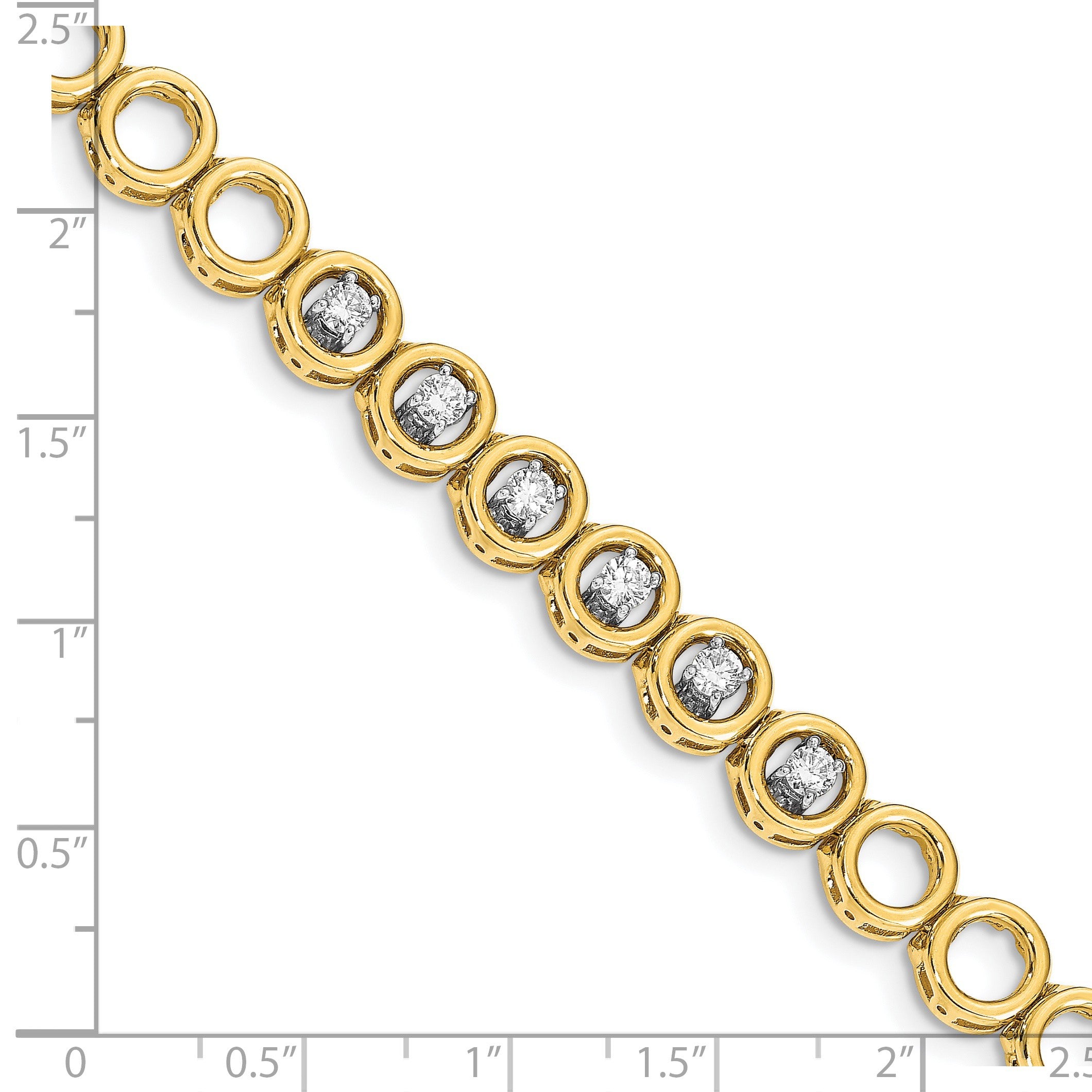 14K Gelbgold Komplett 3/4 Karat Rund Vs Diamant Kreis Add A 7 Zoll Tennis Armband