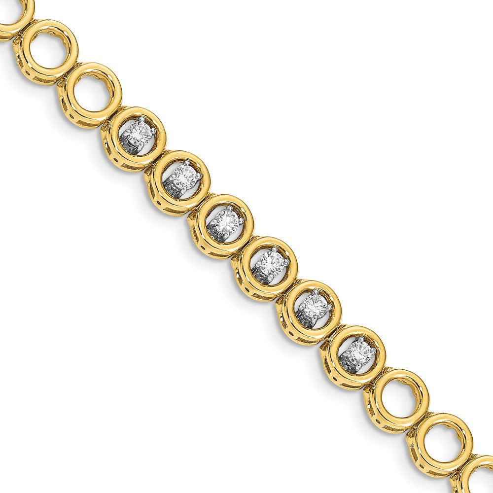 14K Gelbgold Komplett 3/4 Karat Rund Vs Diamant Kreis Add A 7 Zoll Tennis Armband