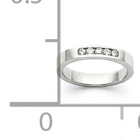 14K Weißgold 5 Stein 1/6 Karat Rund Diamant Komplett Kanalfassung Ring