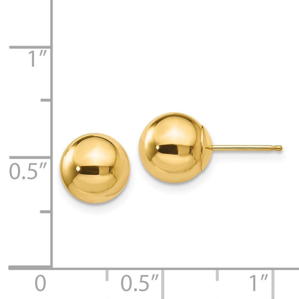 14K Gelbgold Poliert 8mm Kugel Ohrstecker
