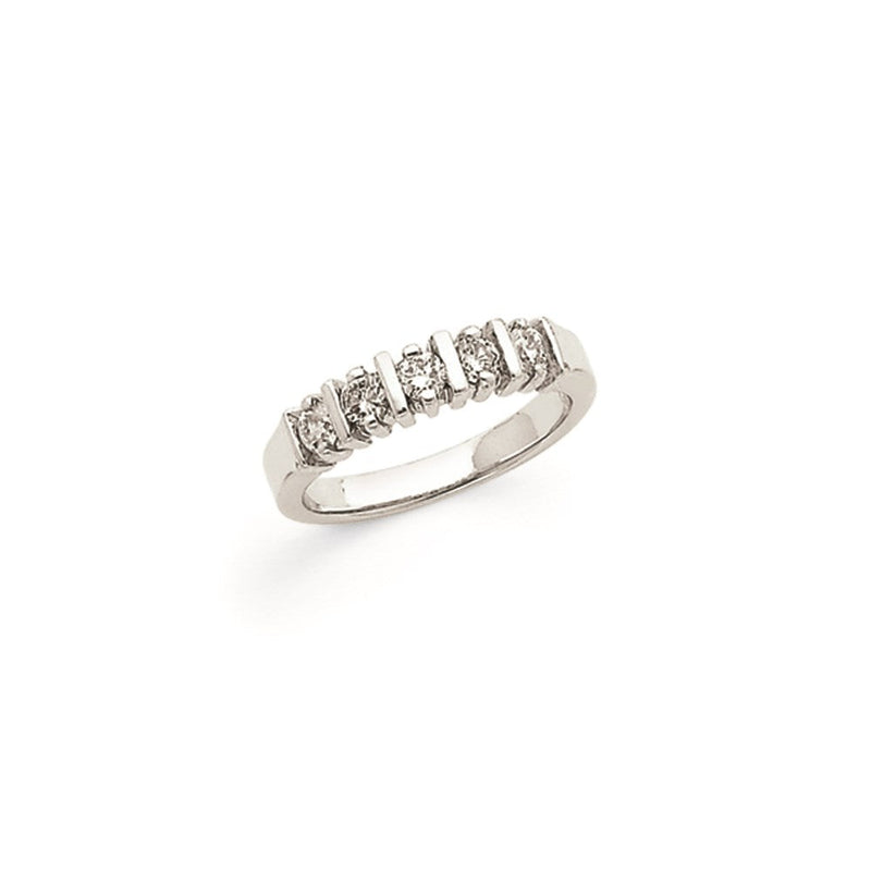 14K Weißgold Ring mit 5 natürlichen Diamanten, 0,465 ct. Gesamtgewicht
