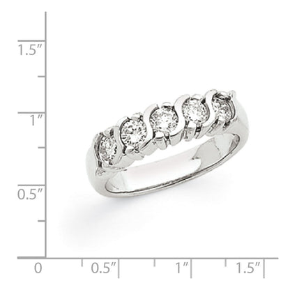 14K Weißgold Memoire-Ring mit Diamanten, 0,205 ct Gesamtgewicht, A4