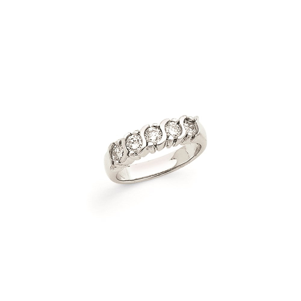14K Weißgold Memoire-Ring mit natürlichen Diamanten AAA
