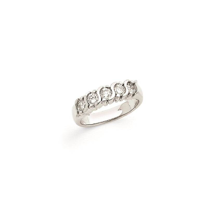 14K Weißgold Memoire-Ring mit natürlichen Diamanten AAA
