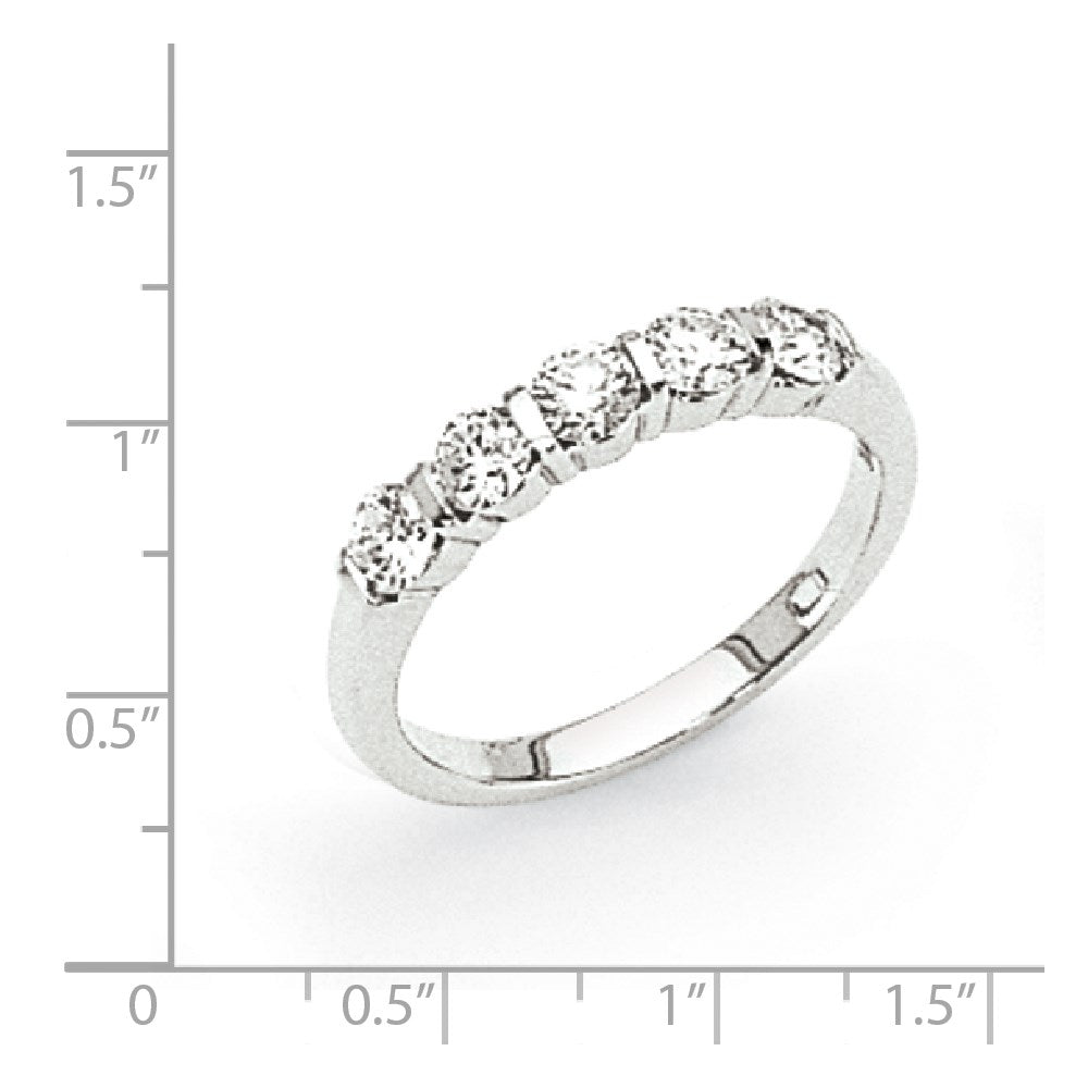 14K Weißgold Memoire-Ring mit natürlichen Diamanten 0,75 ct. Gesamtgewicht