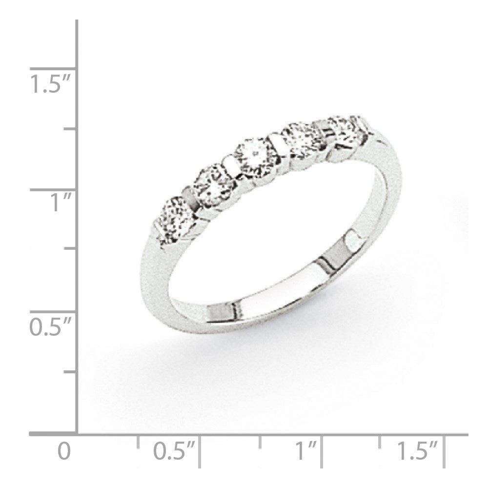 14K Weißgold Memoire-Ring mit Diamanten, 0,465 ct Gesamtgewicht