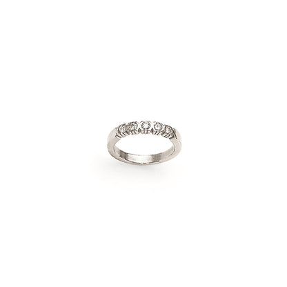 14K Weißgold Memoire-Ring mit natürlichen AAA-Diamanten