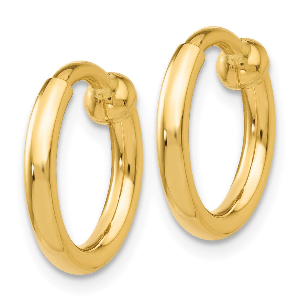 14K Gelbgold Non Durchbrochen Creolen