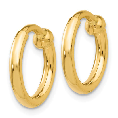 14K Gelbgold Non Durchbrochen Creolen
