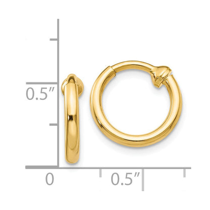 14K Gelbgold Non Durchbrochen Creolen