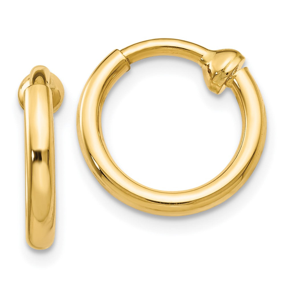 14K Gelbgold Non Durchbrochen Creolen