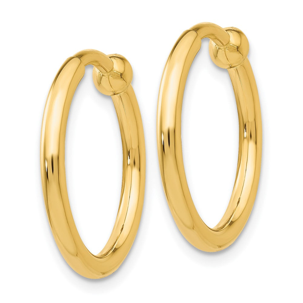 14K Gelbgold Non Durchbrochen Creolen