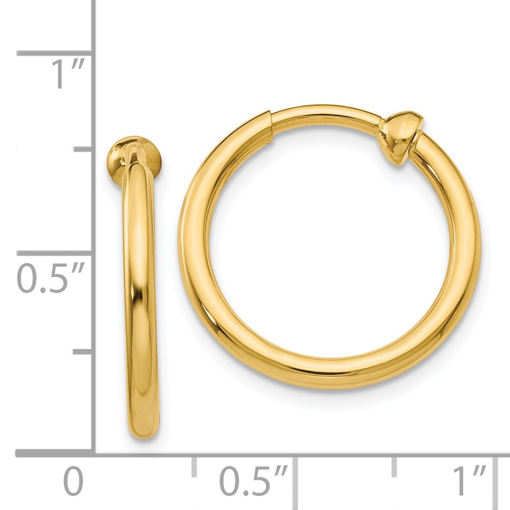 14K Gelbgold Non Durchbrochen Creolen