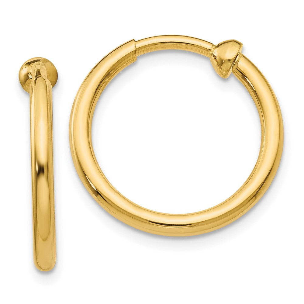 14K Gelbgold Non Durchbrochen Creolen