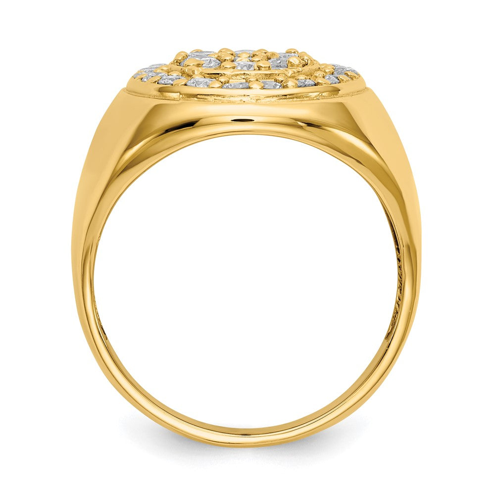 14K Gelbgold Aaa Diamant Herren Ring