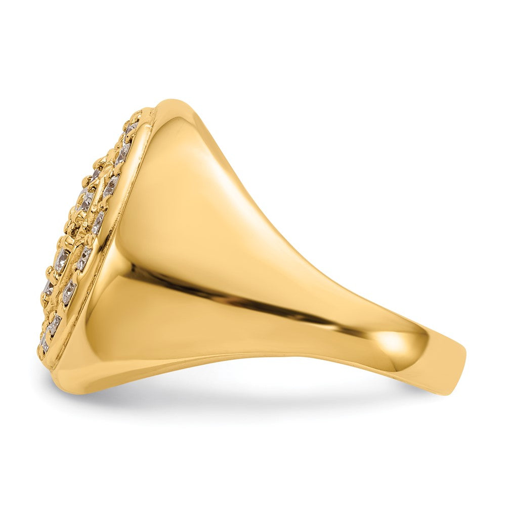 14K Gelbgold Aaa Diamant Herren Ring
