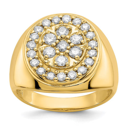 14K Gelbgold Aa Diamant Herren Ring