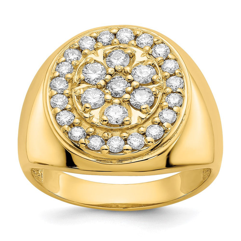 14K Gelbgold Herrenring mit VS natürlichen Diamanten