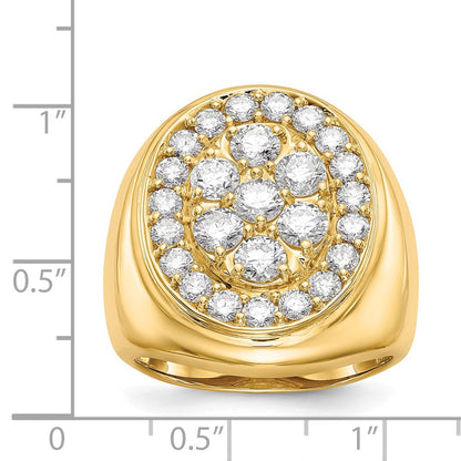 14K Gelbgold Aaa Diamant Herren Ring