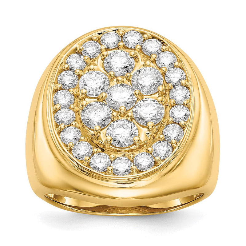 14K Gelbgold Herrenring mit natürlichen Diamanten, 2,94 ct Gesamtgewicht