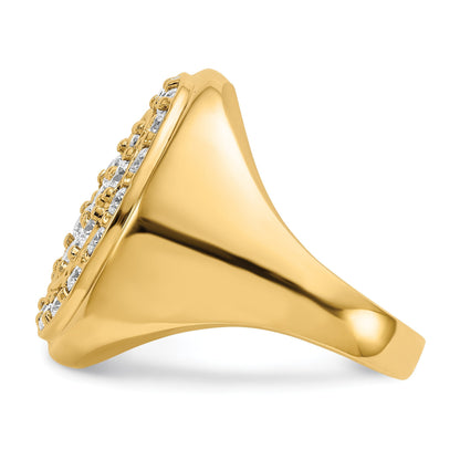 14K Gelbgold Aaa Diamant Herren Ring