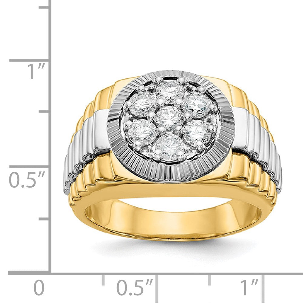 14K Bicolor 14ktt True Origin Im Labor Gezüchtet Vs+, F+ Diamant Herren Ring