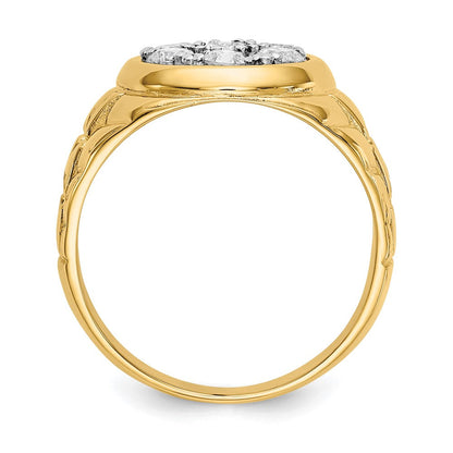 14K Gelbgold Herrenring mit natürlichem Diamant 0,98 ct VS