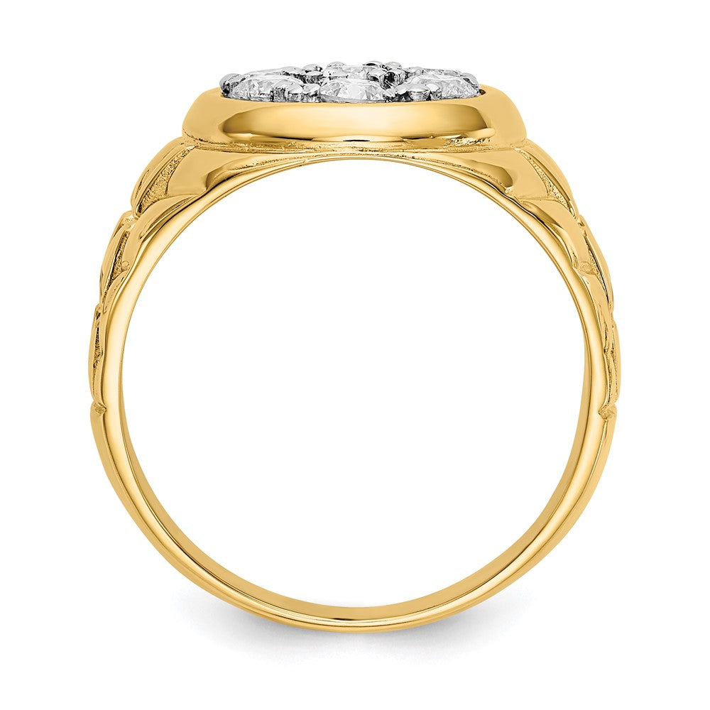 14K Gelbgold Aa Diamant Herren Ring