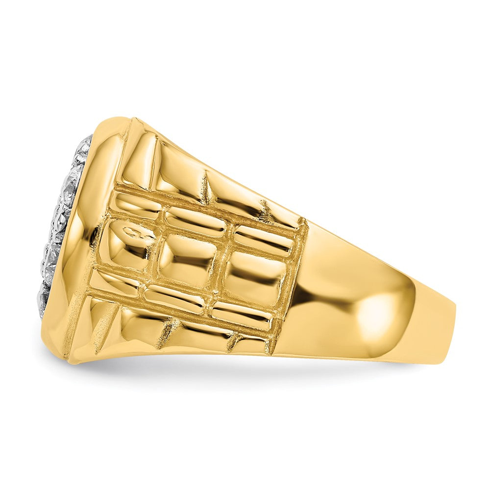 14K Gelbgold Aa Diamant Herren Ring