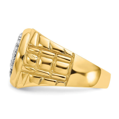 14K Gelbgold Aa Diamant Herren Ring