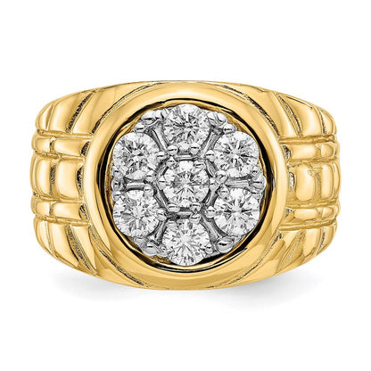 14K Gelbgold Aa Diamant Herren Ring