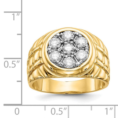 14K Gelbgold Aaa Diamant Herren Ring